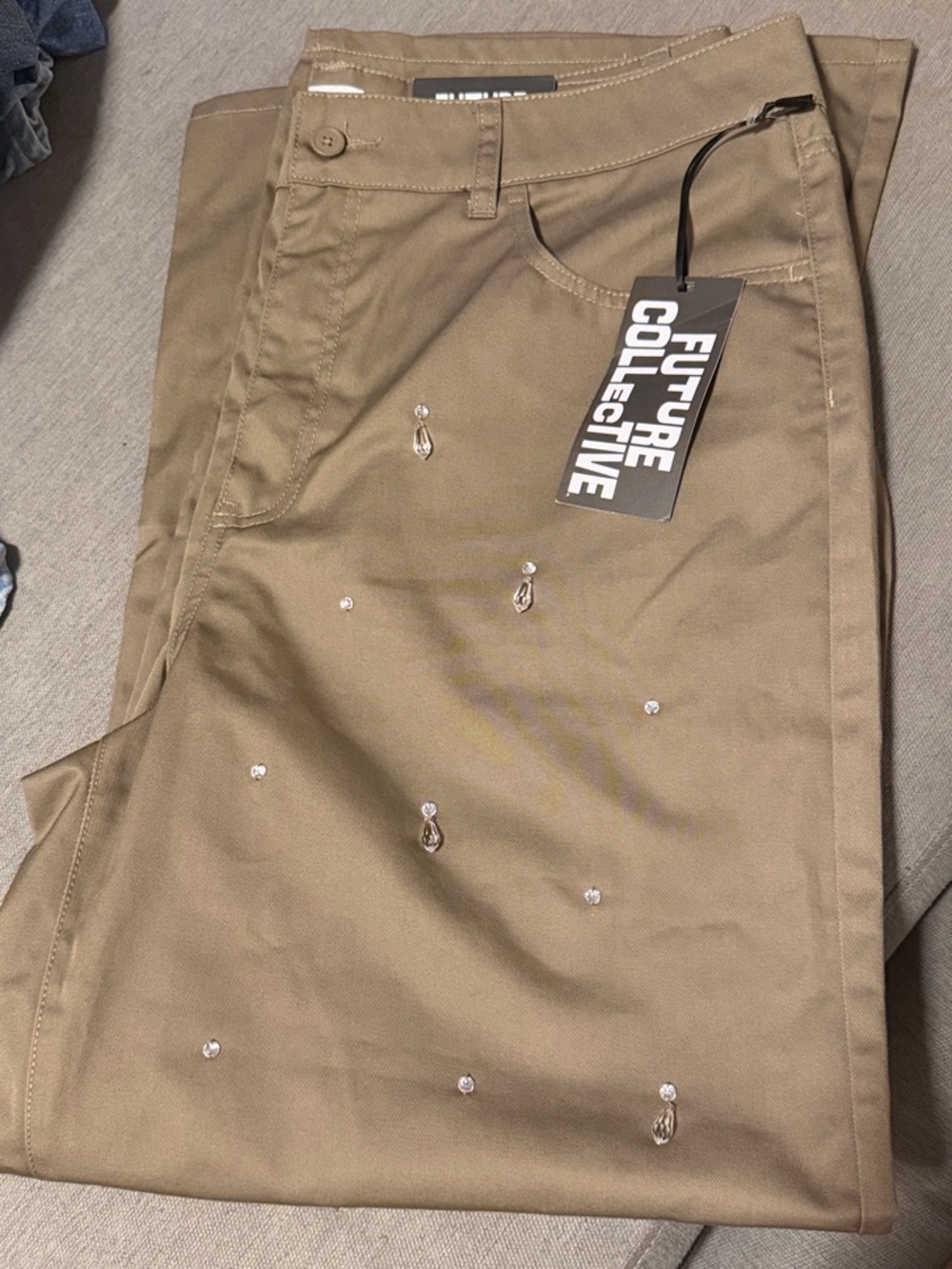 Future Collectibf Tan Embellished Pants